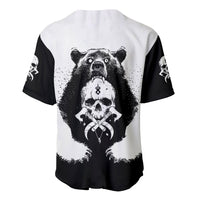 Viking Skull Baseball Jersey Bear Viking Cross Skull - Wonder Print Shop