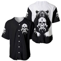 Viking Skull Baseball Jersey Bear Viking Cross Skull - Wonder Print Shop