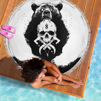 Viking Skull Beach Blanket Bear Viking Cross Skull - Wonder Print Shop