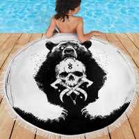 Viking Skull Beach Blanket Bear Viking Cross Skull - Wonder Print Shop