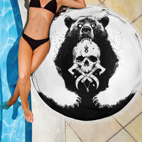 Viking Skull Beach Blanket Bear Viking Cross Skull - Wonder Print Shop