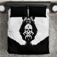 Viking Skull Bedding Set Bear Viking Cross Skull - Wonder Print Shop