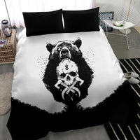 Viking Skull Bedding Set Bear Viking Cross Skull - Wonder Print Shop