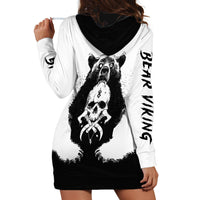 Viking Skull Hoodie Dress Bear Viking Cross Skull - Wonder Print Shop
