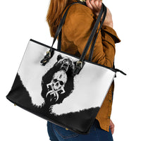 Viking Skull Leather Tote Bag Bear Viking Cross Skull - Wonder Print Shop
