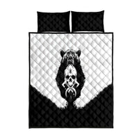 Viking Skull Quilt Bed Set Bear Viking Cross Skull - Wonder Print Shop