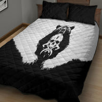 Viking Skull Quilt Bed Set Bear Viking Cross Skull - Wonder Print Shop