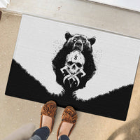 Viking Skull Rubber Doormat Bear Viking Cross Skull - Wonder Print Shop