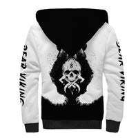 Viking Skull Sherpa Hoodie Bear Viking Cross Skull - Wonder Print Shop