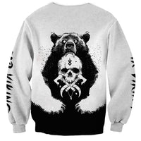 Viking Skull Sweatshirt Bear Viking Cross Skull - Wonder Print Shop