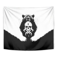 Viking Skull Tapestry Bear Viking Cross Skull - Wonder Print Shop