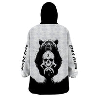 Viking Skull Wearable Blanket Hoodie Bear Viking Cross Skull - Wonder Print Shop