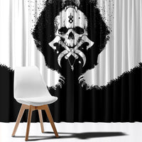 Viking Skull Window Curtain Bear Viking Cross Skull - Wonder Print Shop