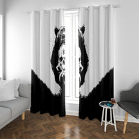 Viking Skull Window Curtain Bear Viking Cross Skull - Wonder Print Shop