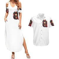 Rose Skull Couples Matching Summer Maxi Dress and Hawaiian Shirt Some Girl Wear Pink Real Girl Wear Ink - Wonder Print Shop