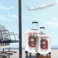 Rose Skull Luggage Cover Some Girl Wear Pink Real Girl Wear Ink - Wonder Print Shop
