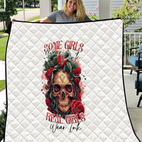 Rose Skull Quilt Some Girl Wear Pink Real Girl Wear Ink - Wonder Print Shop