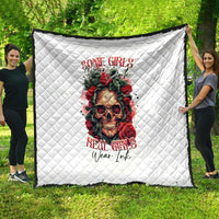 Rose Skull Quilt Some Girl Wear Pink Real Girl Wear Ink - Wonder Print Shop