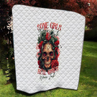 Rose Skull Quilt Some Girl Wear Pink Real Girl Wear Ink - Wonder Print Shop
