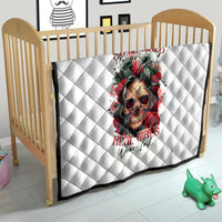 Rose Skull Quilt Some Girl Wear Pink Real Girl Wear Ink - Wonder Print Shop
