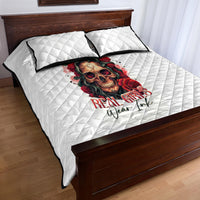 Rose Skull Quilt Bed Set Some Girl Wear Pink Real Girl Wear Ink - Wonder Print Shop