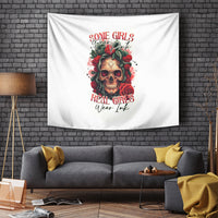 Rose Skull Tapestry Some Girl Wear Pink Real Girl Wear Ink - Wonder Print Shop