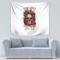 Rose Skull Tapestry Some Girl Wear Pink Real Girl Wear Ink - Wonder Print Shop