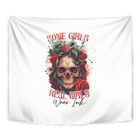 Rose Skull Tapestry Some Girl Wear Pink Real Girl Wear Ink - Wonder Print Shop
