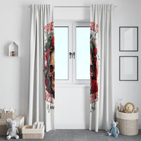Rose Skull Window Curtain Some Girl Wear Pink Real Girl Wear Ink - Wonder Print Shop