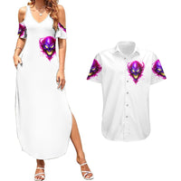 Flame Skull Couples Matching Summer Maxi Dress and Hawaiian Shirt Walk Away I Have Anger Issues And Dislike For Stupod People - Wonder Print Shop