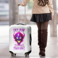 Flame Skull Luggage Cover Walk Away I Have Anger Issues And Dislike For Stupod People - Wonder Print Shop