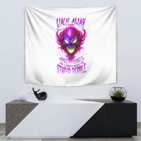 Flame Skull Tapestry Walk Away I Have Anger Issues And Dislike For Stupod People - Wonder Print Shop
