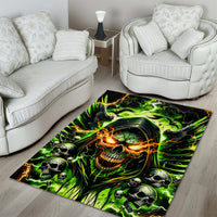 Doule Skull Area Rug Angel To Some Demon To Most - Wonder Print Shop