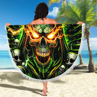Doule Skull Beach Blanket Angel To Some Demon To Most - Wonder Print Shop