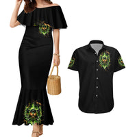 Doule Skull Couples Matching Mermaid Dress and Hawaiian Shirt Angel To Some Demon To Most - Wonder Print Shop