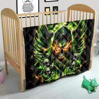 Doule Skull Quilt Angel To Some Demon To Most - Wonder Print Shop