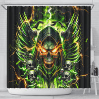 Doule Skull Shower Curtain Angel To Some Demon To Most
