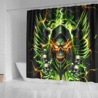 Doule Skull Shower Curtain Angel To Some Demon To Most