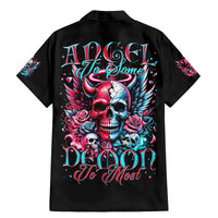 Couple Skull Family Matching Mermaid Dress and Hawaiian Shirt She Was And Angel Craving Chaos Demon Seeking Peace - Wonder Print Shop