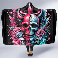 Couple Skull Hooded Blanket She Was And Angel Craving Chaos Demon Seeking Peace