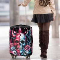 Couple Skull Luggage Cover She Was And Angel Craving Chaos Demon Seeking Peace - Wonder Print Shop