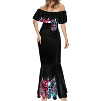 Couple Skull Mermaid Dress She Was And Angel Craving Chaos Demon Seeking Peace - Wonder Print Shop