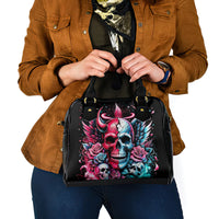 Couple Skull Shoulder Handbag She Was And Angel Craving Chaos Demon Seeking Peace