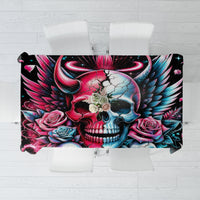 Couple Skull Tablecloth She Was And Angel Craving Chaos Demon Seeking Peace - Wonder Print Shop