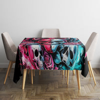 Couple Skull Tablecloth She Was And Angel Craving Chaos Demon Seeking Peace - Wonder Print Shop