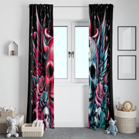 Couple Skull Window Curtain She Was And Angel Craving Chaos Demon Seeking Peace - Wonder Print Shop