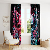 Couple Skull Window Curtain She Was And Angel Craving Chaos Demon Seeking Peace - Wonder Print Shop