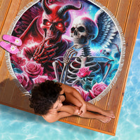 Flame Skull Beach Blanket I'm Not Anti Social I'm Just Not User Friendly - Wonder Print Shop