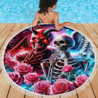 Flame Skull Beach Blanket I'm Not Anti Social I'm Just Not User Friendly - Wonder Print Shop