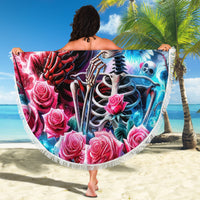 Flame Skull Beach Blanket I'm Not Anti Social I'm Just Not User Friendly - Wonder Print Shop